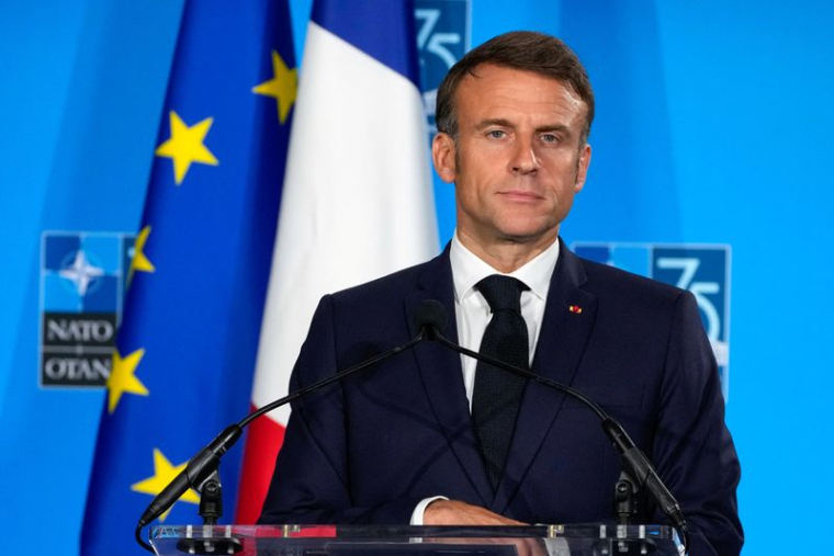 Emmanuel Macron lors du sommet de l'Otan à Washington