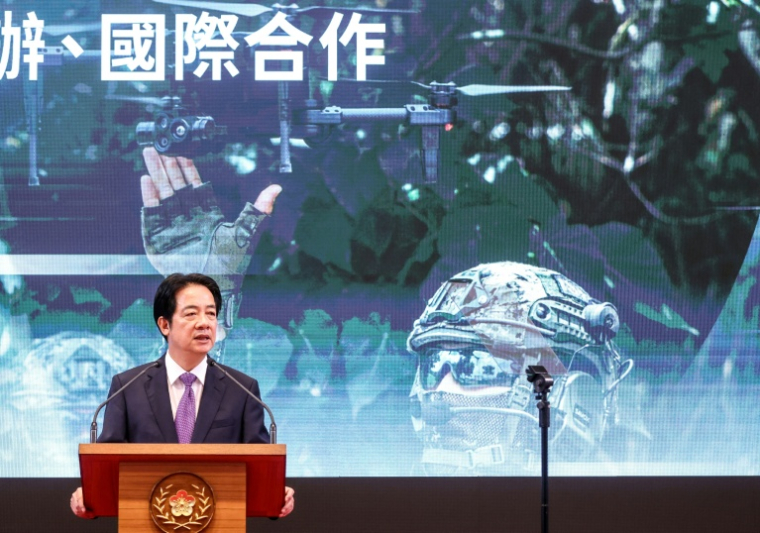 TLe président taïwanais Lai Ching-te lors d'un discours marquant ses deux ans à la présidence, le 20 mai 2026 à Taipei ( AFP / I-Hwa Cheng )