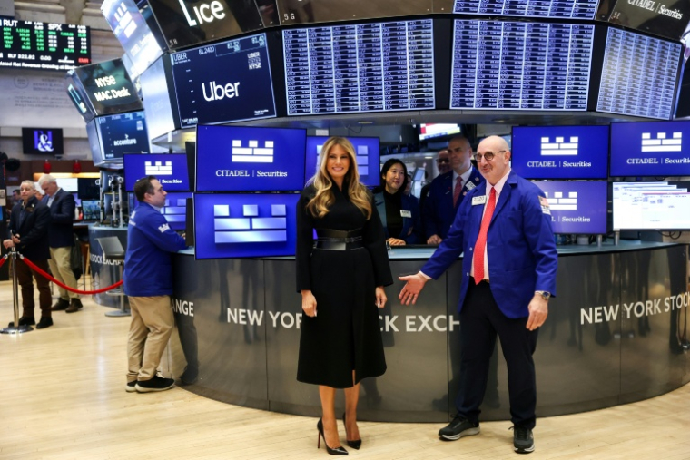 Melania Trump à Bourse de New York, le 28 janvier 2026 ( AFP / ANGELA WEISS )