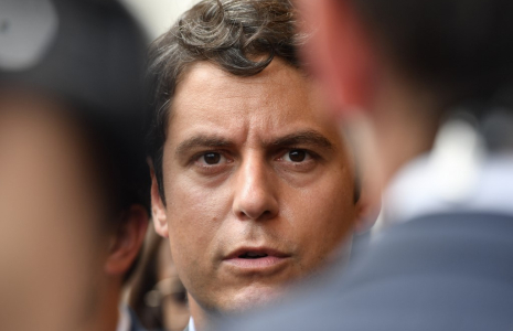 Gabriel Attal à Chartres, le 2 juillet 2024. ( AFP / JEAN-FRANCOIS MONIER )