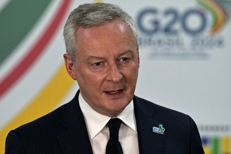 Bruno Le Maire à Sao Paulo, au Brésil, le 28 février 2024. ( AFP / NELSON ALMEIDA )