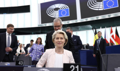 Ursula von der Leyen à Strasbourg, le 18 juillet 2024. ( AFP / FREDERICK FLORIN )