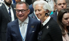 Le président de la Banque federale d'Allemagne, Joachim Nagel, avec la présidente de la BCE, Christine Lagarde, à Washington