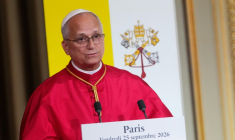 Le pape Léon XIV lors de son discours à l'Elysée le 25 septembre 2026 ( POOL / Teresa SUAREZ )