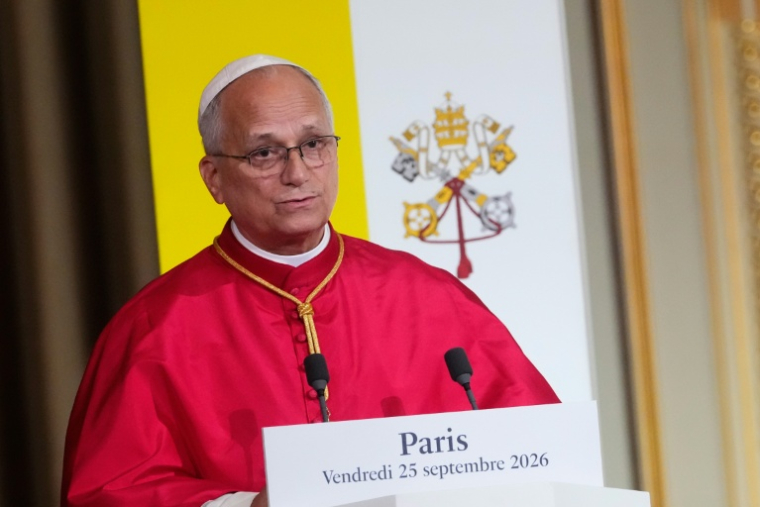 Le pape Léon XIV lors de son discours à l'Elysée le 25 septembre 2026 ( POOL / Teresa SUAREZ )