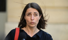 Sophie Binet, le 17 mai 2023, à l'hôtel de Matignon ( AFP / EMMANUEL DUNAND )