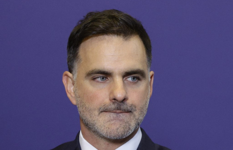 Laurent Saint-Martin, ministre du Budget, le 22 septembre 2024 ( AFP / GEOFFROY VAN DER HASSELT )