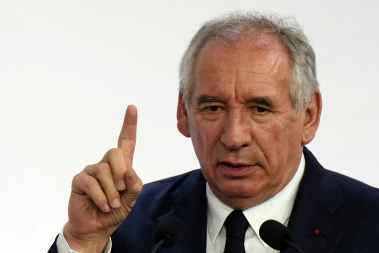 Francois Bayrou lors de sa conférence de presse à Paris le 25 août 2025 ( AFP / Dimitar DILKOFF )
