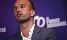 Le coordinateur de LFI Manuel Bompard lors d'une conférence de presse à Paris le 7 juillet 2025 ( AFP / Guillaume BAPTISTE )