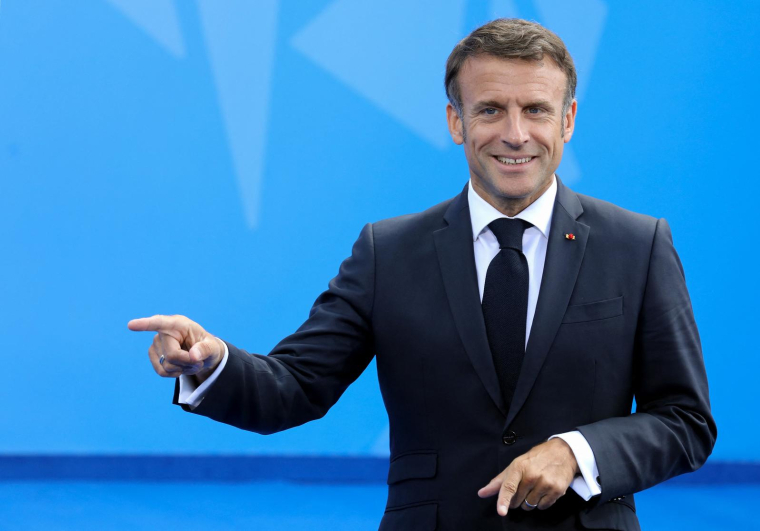 Emmanuel Macron à Vilnius le 11 juillet. ( AFP / PETRAS MALUKAS )