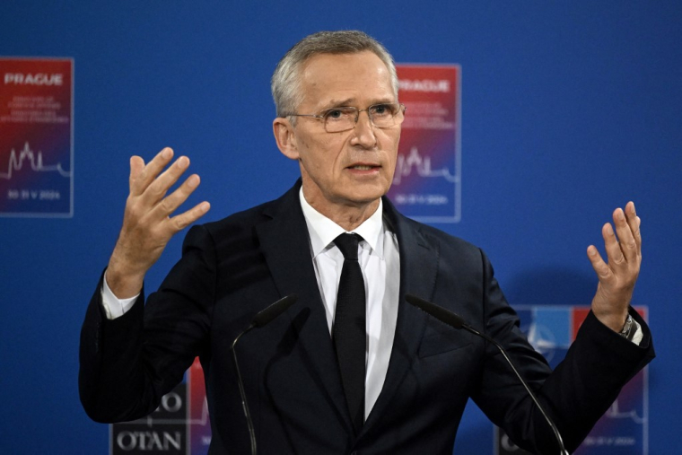 Jens Stoltenberg, à Prague, le 31 mai 2024 ( AFP / MICHAL CIZEK )
