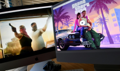 Des images tirées de la bande-annonce de Grand Theft Auto 6, le 5 décembre 2023 ( AFP / Chris DELMAS )