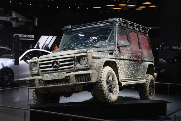 Un modèle de Mercedes Classe G, exposé au salon automobile de Detroit, en janvier 2018 (illustration) ( GETTY IMAGES NORTH AMERICA / SCOTT OLSON )