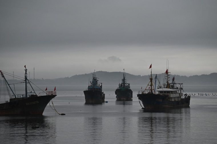 Des navires de pêche chinois à Tailu, en Chine. (illustration) ( AFP / GREG BAKER )