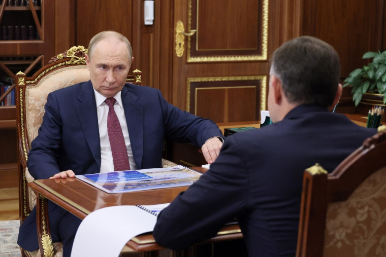 Vladimir Poutine à Moscou, en Russie, le 18 août 2025. ( POOL / VIACHESLAV PROKOFIEV )