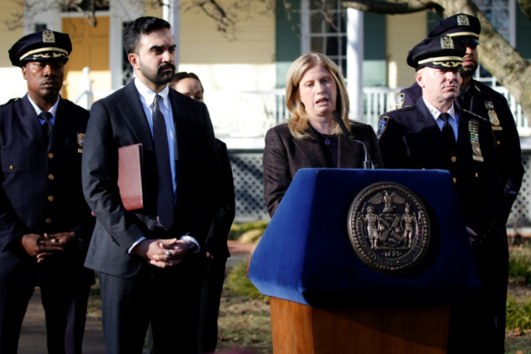 La cheffe de la police new-yorkaise Jessica Tisch lors d'une conférence de presse le 9 mars 2026, à New York, aux Etats-Unis ( AFP / Leonardo MUNOZ )