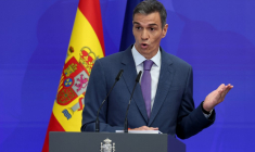 Pedro Sanchez à Madrid, en Espagne, le 28 juillet 2025. ( AFP / PIERRE-PHILIPPE MARCOU )