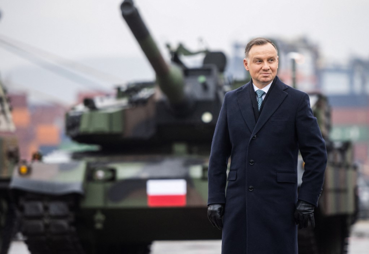 Andrzej Duda à Gdynia, en Pologne, le 6 décembre 2022. ( AFP / MATEUSZ SLODKOWSKI )