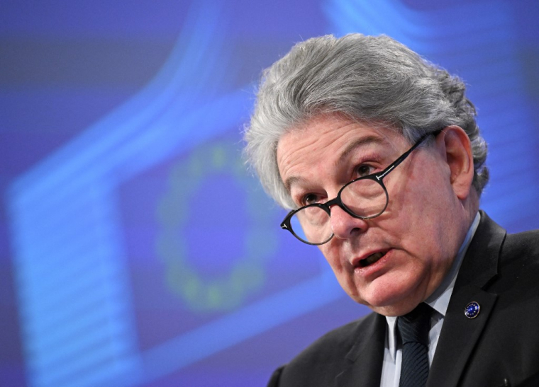 Thierry Breton, le 5 mars 2024, à Bruxelles (illustration) ( AFP / JOHN THYS )