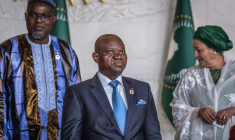 Brice Clotaire Oligui Nguema, président du Gabon, à Addis Abeba le 14 février 2026 ( AFP / Marco Simoncelli )