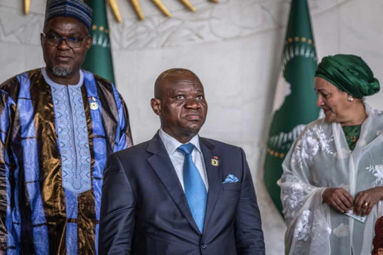 Brice Clotaire Oligui Nguema, président du Gabon, à Addis Abeba le 14 février 2026 ( AFP / Marco Simoncelli )