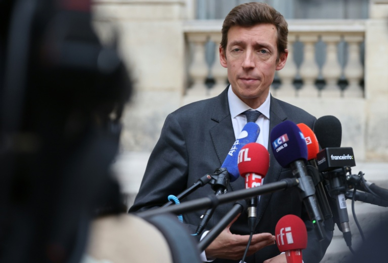 Le ministre de l'Education nationale Édouard Geffray à Paris le 2 octobre 2026 ( AFP / Ludovic MARIN )