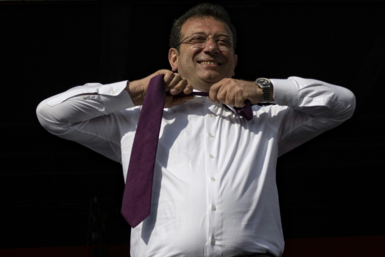 Le maire d'Istanbul emprisonné, Ekrem Imamoglu, le 27 mai 2023 à Istanbul ( AFP / Yasin AKGUL )