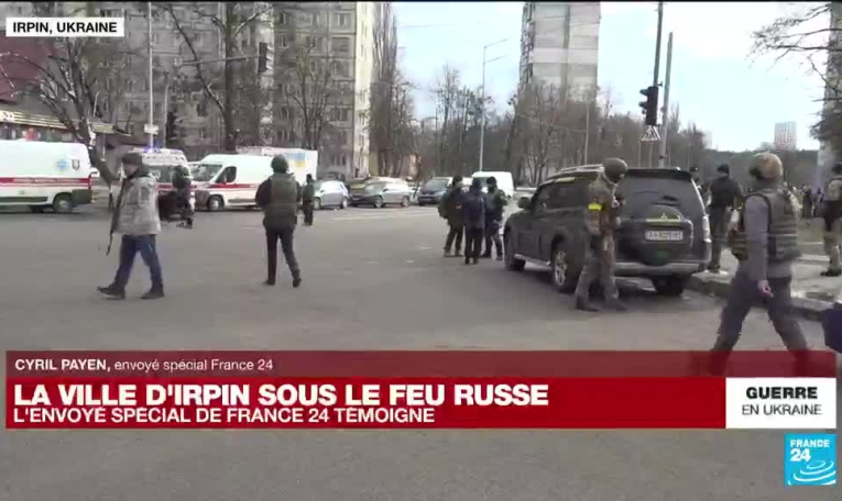 Guerre en Ukraine : à 20 kilomètres de Kiev, la ville d'Irpin sous le feu russe