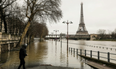 Un quai de la Seine inondé à Paris, 23 janvier 2018 ( AFP / ludovic MARIN )