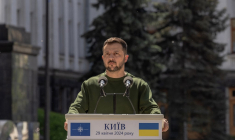 Volodymyr Zelensky, à Kiev, le 29 avril 2024 ( AFP / ROMAN PILIPEY )