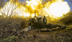 Une position d'artillerie ukrainienne, près de Bakhmout (illustration) ( AFP / BULENT KILIC )