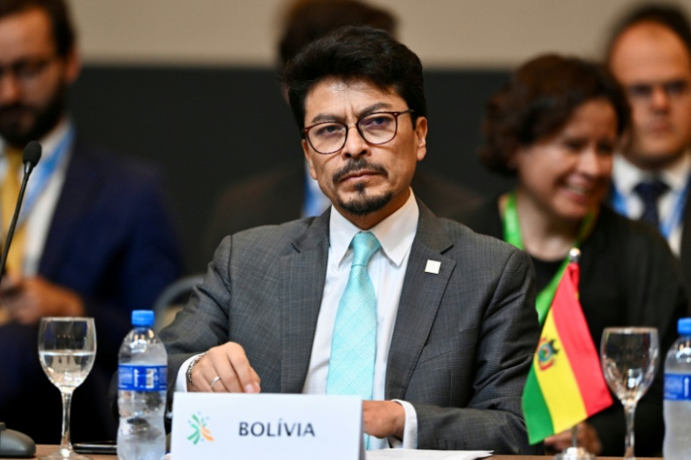 Le ministre bolivien des Affaires étrangères, Fernando Aramayo, à Foz do Iguaçu, dans l’État du Paraná, au Brésil, le 19 décembre 2025 ( AFP / Evaristo Sa )