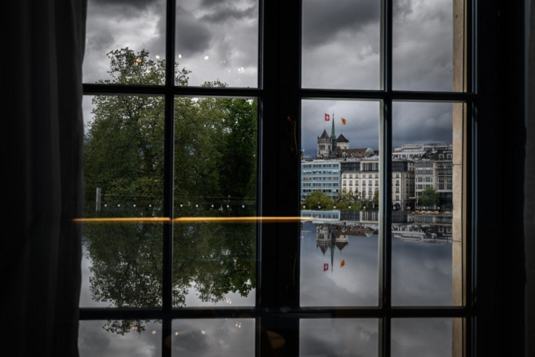 3. Le centre-ville de Genève (Suisse) le 6 mai 2022.  ( AFP / FABRICE COFFRINI )