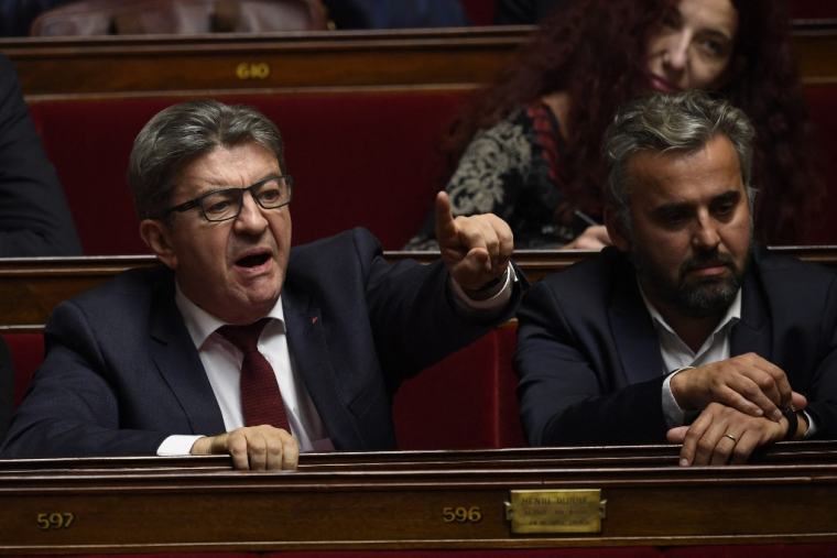 Jean-Luc Mélenchon et Alexis Corbière à Paris, le 17 octobre 2018. ( AFP / ERIC FEFERBERG )