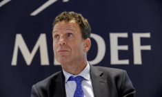 Geoffroy Roux de Bézieux, président actuel du Medef, le 4 décembre 2014 (vice-président à l'époque). ( AFP / ERIC PIERMONT )
