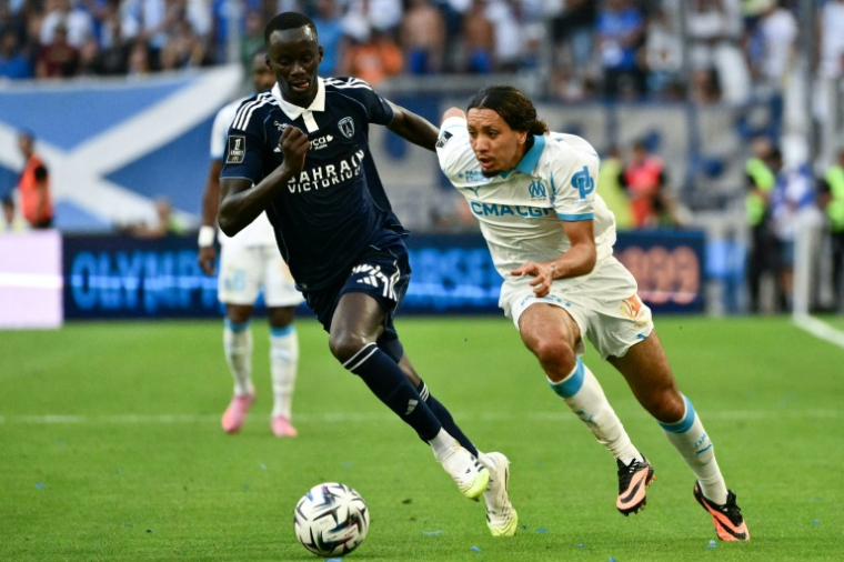 Le jeune milieu marseillais Bilal Nadir lors du match de Ligue 1 entre l'OM et le Paris FC au stade Vélodrome le 23 août 2025 ( AFP / Christophe SIMON )