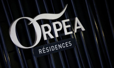 Photo d'archives: Le logo de la société française de maisons de retraite Orpea près de Paris