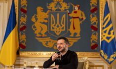 Le président ukrainien Zelenskiy participe à une interview avec Reuters à Kiev