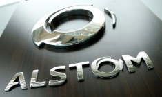 Le logo d'Alstom à Saint-Ouen