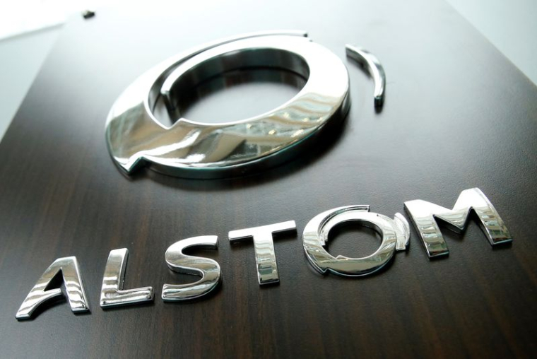 Le logo d'Alstom à Saint-Ouen