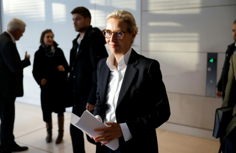 La co-dirigeante de l'AFD, Alice Weidel, le 2 décembre 2025 à Berlin ( AFP / Odd ANDERSEN )