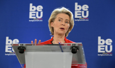 Ursula von der Leyen à Bruxelles, le 5 janvier 2024. ( AFP / JOHN THYS )