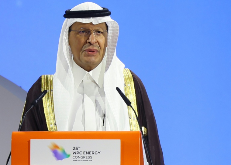 Le ministre saoudien de l'Energie, Abdulaziz ben Salmane, s'exprime lors d'une conférence sur l'énergie à Ryad, le 12 octobre 2026 ( AFP / Fayez Nureldine )
