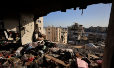 Conséquences d'une frappe israélienne, dans la ville de Gaza