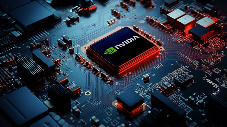 Une puce Nvidia (crédit photo : Adobe Stock / )