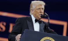 Donald Trump à Washington, aux États-Unis, le 8 avril 2025. ( GETTY IMAGES NORTH AMERICA / ANNA MONEYMAKER )