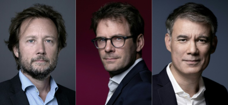 De g. à d.: Boris Vallaud, Nicolas Mayer-Rossignol et Olivier Faure ( AFP / Alain JOCARD )