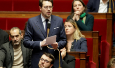 le député Benjamin Lucas, porte-parole du groupe écologiste, à Paris le 15 janvier 2025. ( AFP / THIBAUD MORITZ )