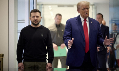 Volodymyr Zelensky et Donald Trump à New York, aux États-Unis, le 27 septembre 2024. ( UKRAINIAN PRESIDENTIAL PRESS SER / HANDOUT )