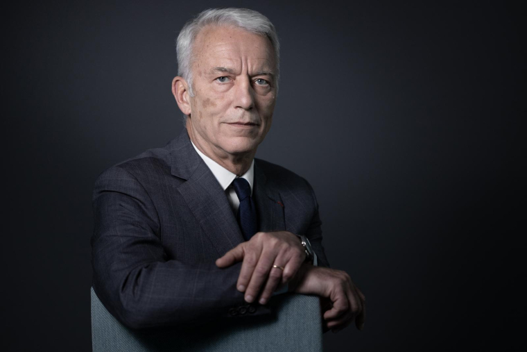 L'actuel vice-président du Medef et candidat pour sa présidence Patrick Martin, le 6 avril à Paris. ( AFP / JOEL SAGET )